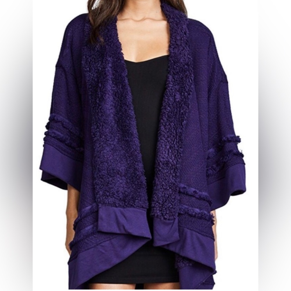 🧥Brand New Honeydew Hold Me Tight Reversible Wrap sweater- Purple A41